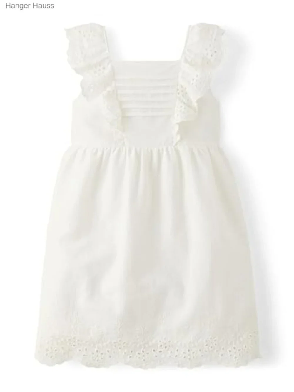 Girls Flutter Sleeve A-Line Dress Cotton Linen